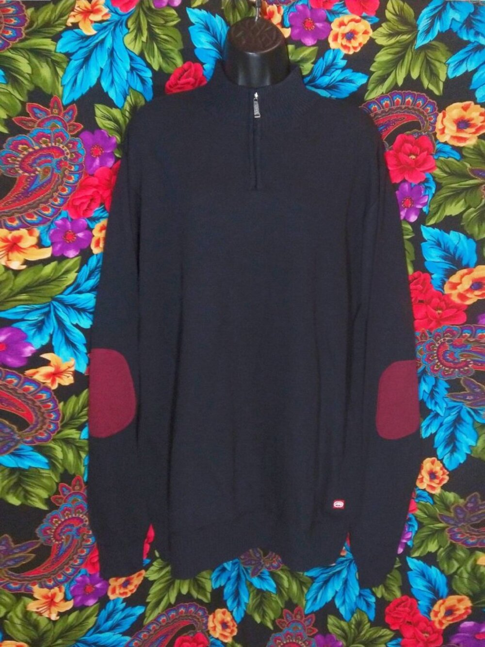 MEN'S ECKŌ UNLTD SWEATER MENS SIZE XXL (2XL) MARK ECKO ELBOW PATCHES KNIT SWEATS